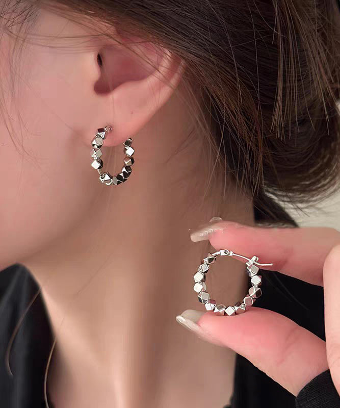 Silver Broken Copper Original Overgild Earrings Gold Design Hoop