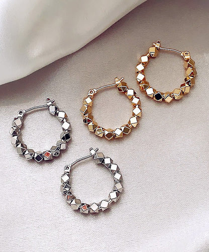 Silver Broken Copper Original Overgild Earrings Gold Design Hoop