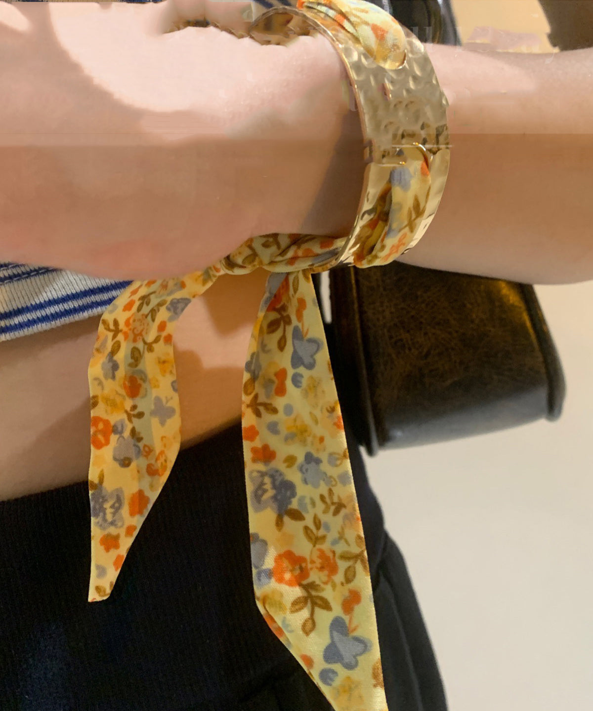 Design Overgild Gold Print Bangle Ribbon Original