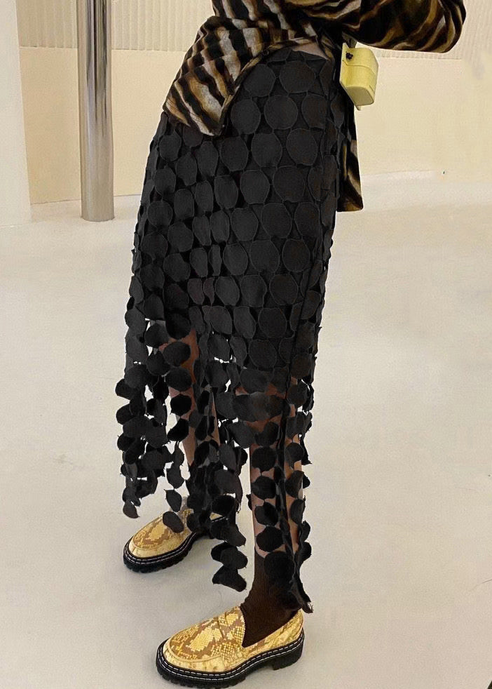 Skirt Summer Green Out Waist Design Cotton Hollow High Original