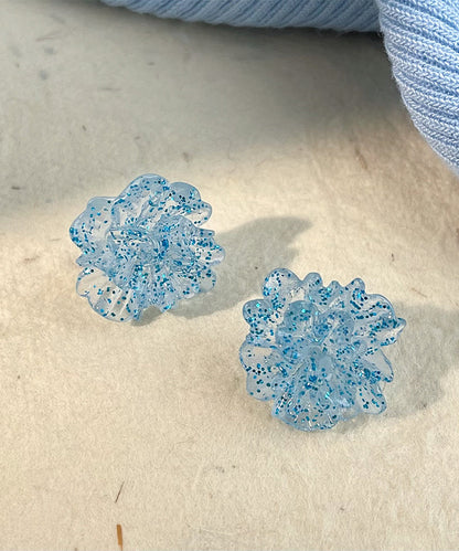Light Ice Design Stud Alloy Blue Original Flowers Earrings