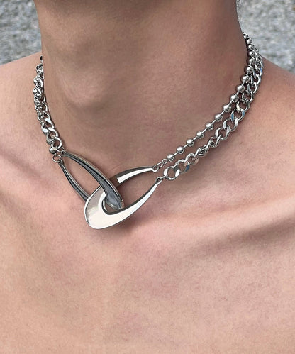 Metal Necklace Original Chain Design Asymmetrical