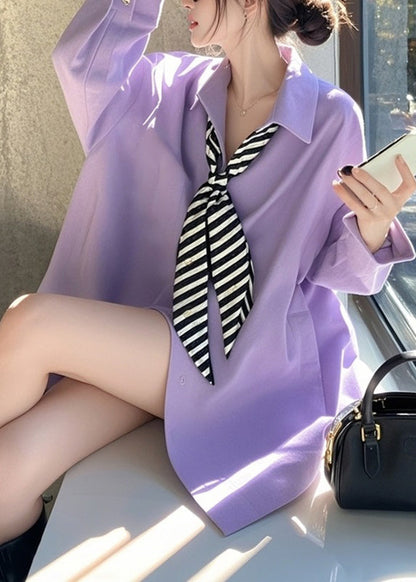 Design Bow Pockets Shirts Pink Original Spring