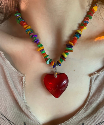 Rainbow Necklace Original Alloy Love Design Pendant