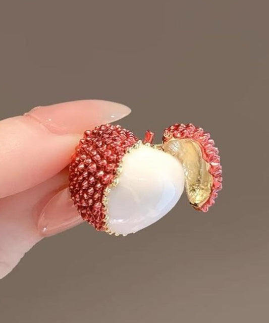 Original Design Red Alloy Lychee Brooch RG005