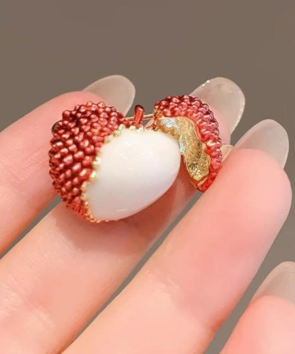 Original Design Red Alloy Lychee Brooch RG005