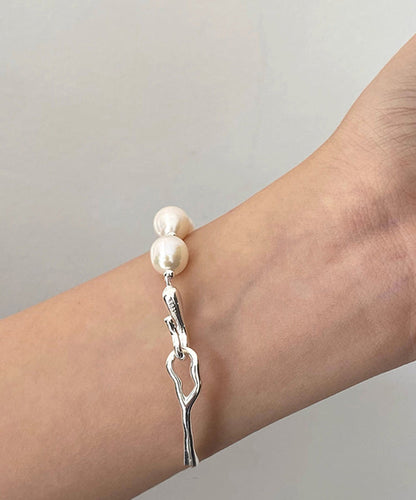 Original Design White Sterling Silver Pearl Bracelet QD034