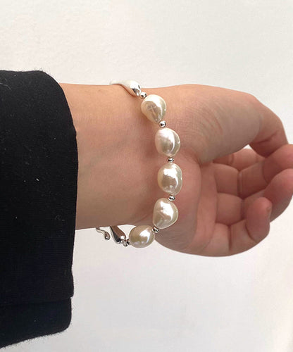 Original Design White Sterling Silver Pearl Bracelet QD034