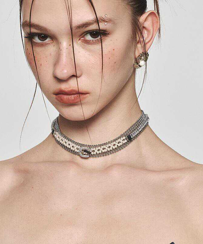 Collar Necklace Alloy Zircon Gold Original Pearl