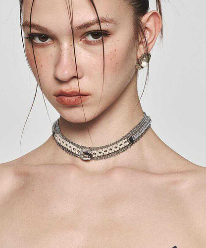 Collar Necklace Alloy Zircon Gold Original Pearl