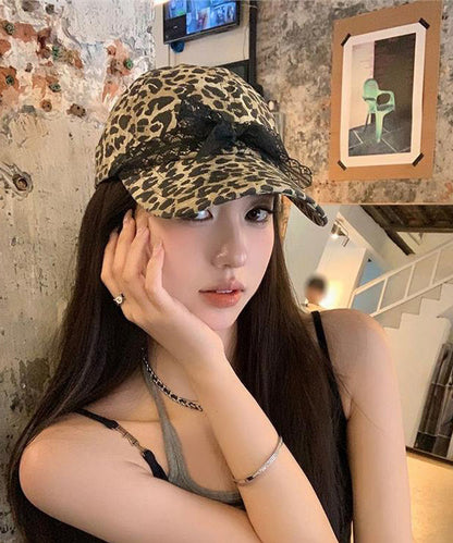 Bow Leopard Baseball Original Hat Cap Lace Print