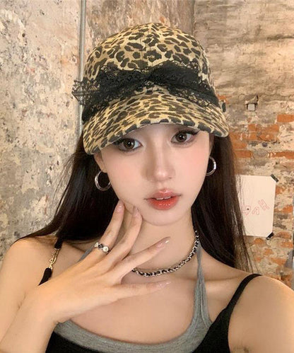 Lace Leopard Bow Print Hat Baseball Original Cap