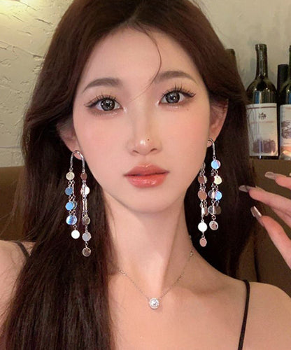 Original Drop Alloy Earrings Silk Sequins Tassel