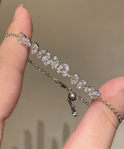 Bracelet à breloques en argent sterling et zircon en forme de papillon QI056