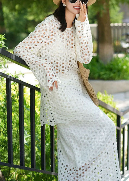 Hollow White Original Piece Solid Out Set Two Fall