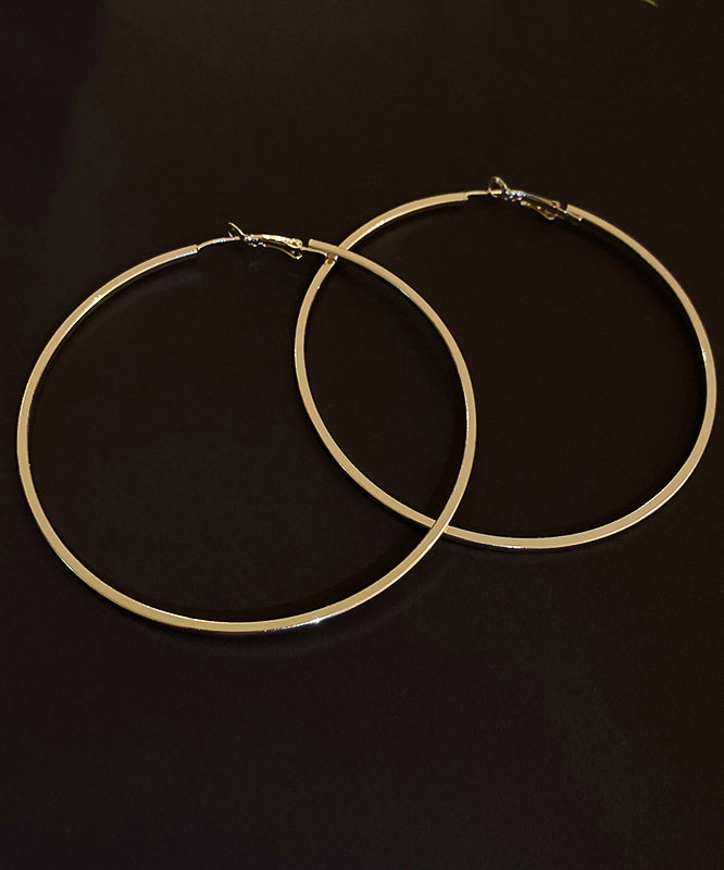 Oversize Silk Metal Circle Hoop Earrings ZZ039