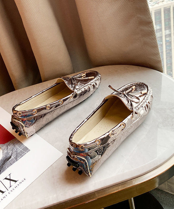 Loafers Faux Comfortable Leather Splicing Pink Penny