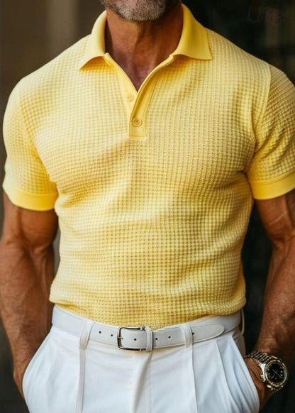 Collar Peter Summer Plaid Solid White Pan Men Cotton Polo Shirts