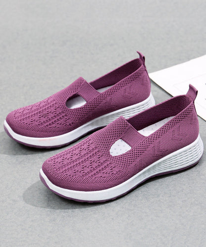 Platform Flat Shoes For Women Casual Pink Breathable Mesh UU010