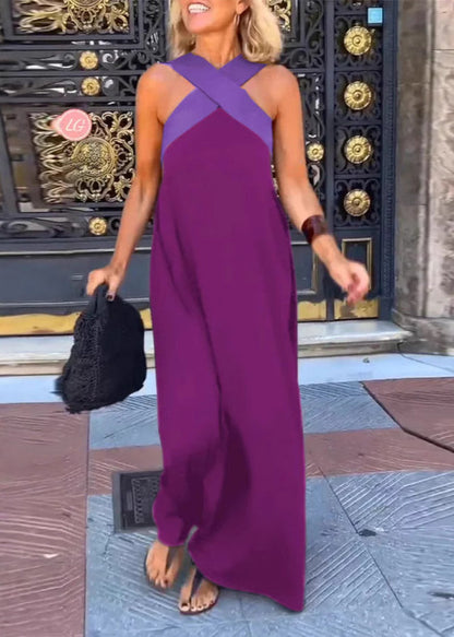 Size Crossing Black Holiday Summer Dresses Patchwork Plus