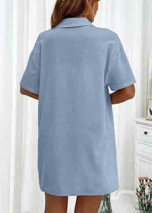 Pieces Blue Summer Cotton Two Pajamas Oversized Set Plus Size