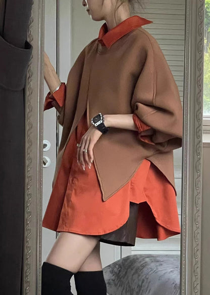 Collar Peter Shirts Size Plus And Piece Sweatshirt Coffee Two Pan