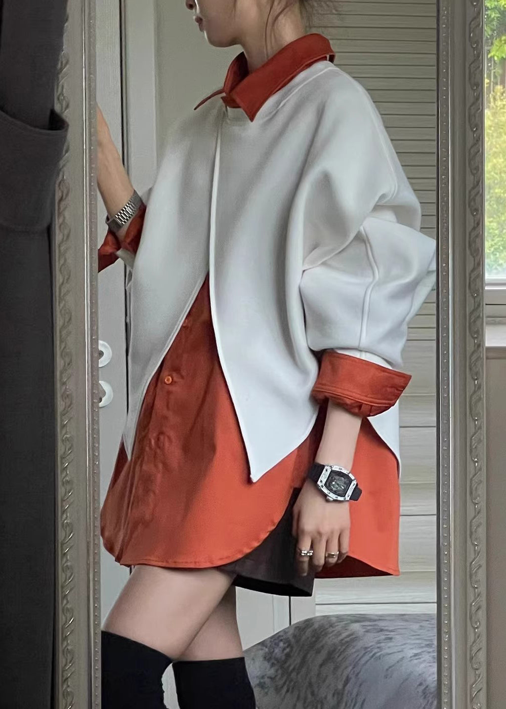 Collar Peter Shirts Size Plus And Piece Sweatshirt Coffee Two Pan