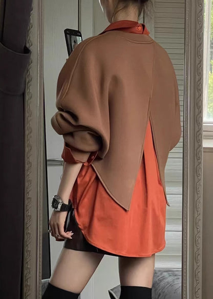 Collar Peter Shirts Size Plus And Piece Sweatshirt Coffee Two Pan