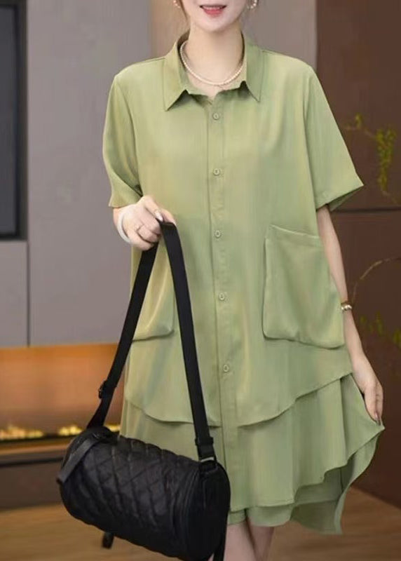 Summer Green Oversized Set Fruit Plus Size Two-Piece Patchwork