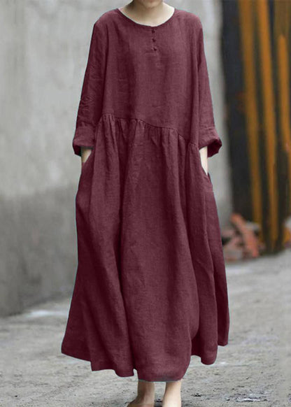 Long Plus Green Patchwork Fall Wrinkled Dresses Size