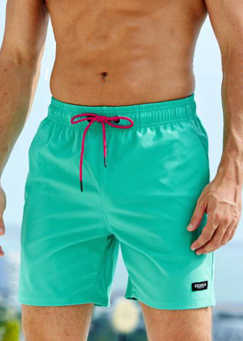 Shorts Plus Drawstring Zippered Cotton Summer Mens Green Size