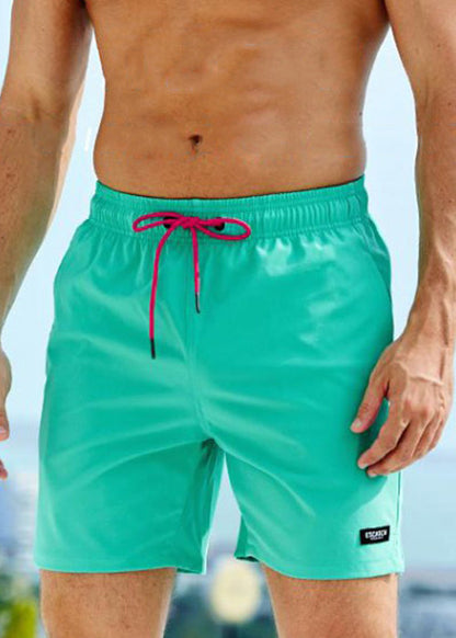 Shorts Plus Drawstring Zippered Cotton Summer Mens Green Size