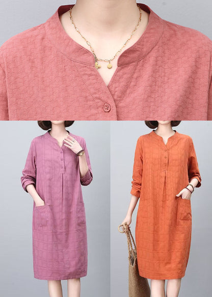 Size Spring Cotton Plus Purple Day Jacquard Dresses