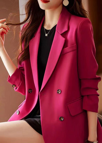 Plus Size Rose Notched Back Side Open Cotton Jackets Spring YJ020