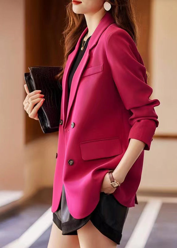 Plus Size Rose Notched Back Side Open Cotton Jackets Spring YJ020