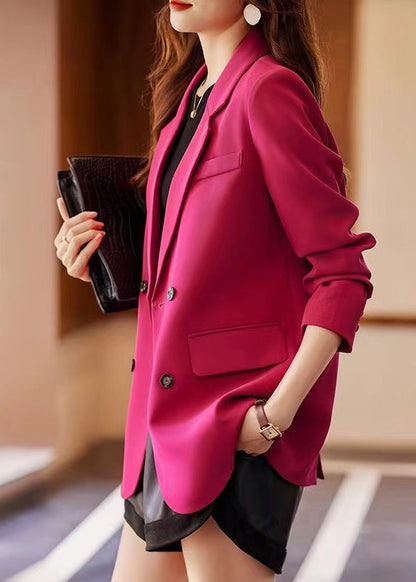 Plus Size Rose Notched Back Side Open Cotton Jackets Spring YJ020