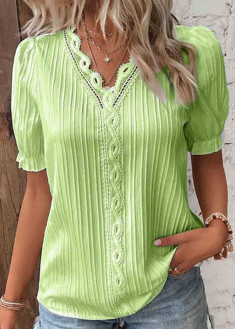 Hollow Summer Out Plus Solid Spandex Color Shirts Size