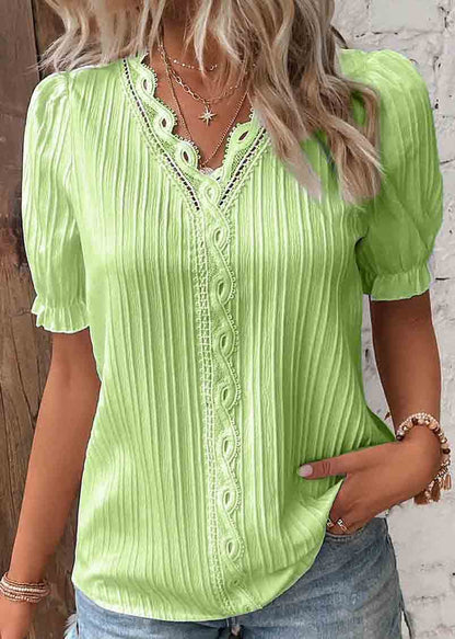 Hollow Summer Out Plus Solid Spandex Color Shirts Size
