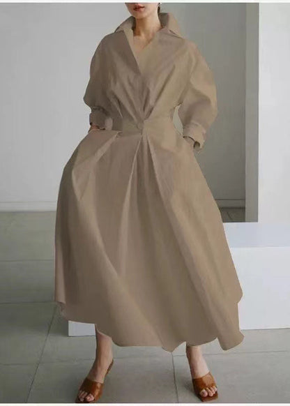 Plus Size Cinched Maxi Green Fit Dresses Spring Tea Silm