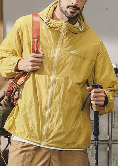 Ice Coat Size Thin Hooded Mens Silk 50+ UPF Pockets Plus Yellow