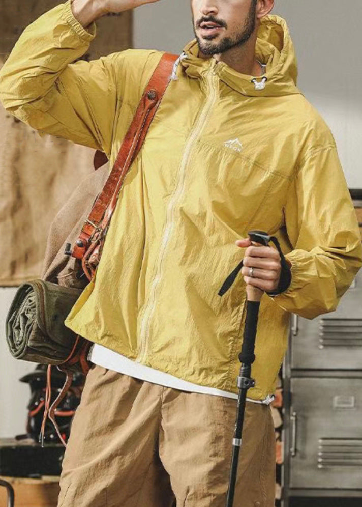 Ice Coat Size Thin Hooded Mens Silk 50+ UPF Pockets Plus Yellow