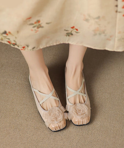 Purple Cowhide Leather Slide Floral Sandals Splicing