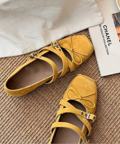 Bow Suede Splicing Strap Cross Red Boutique Shoes Wedge