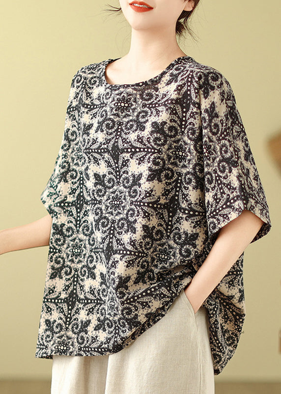 Short Sleeve Top Loose O-Neck Red