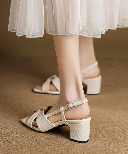 Red Sandals Chunky Sheepskin Peep Splicing Toe