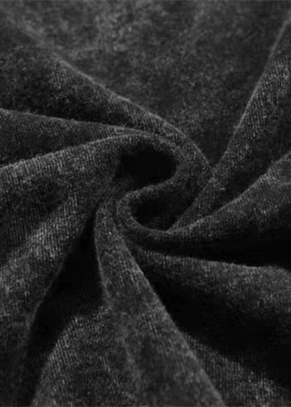 Retro Cotton Shirts Black O-Neck T Print Summer Mens