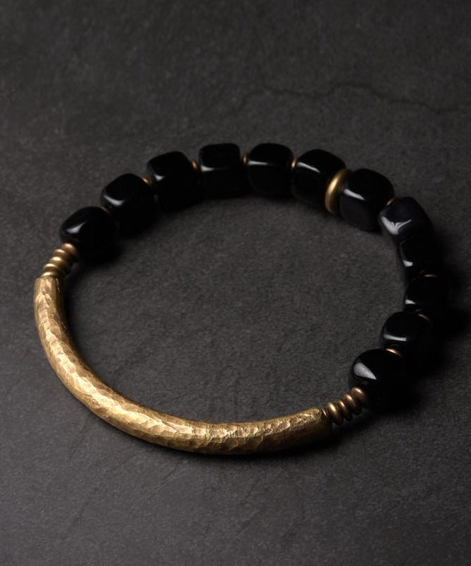Obsidian Copper Retro Bracelet Gold