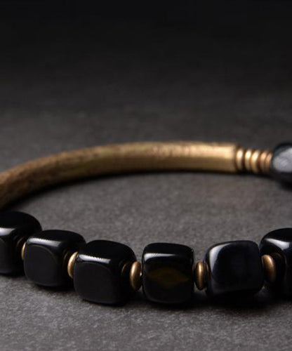 Obsidian Copper Retro Bracelet Gold
