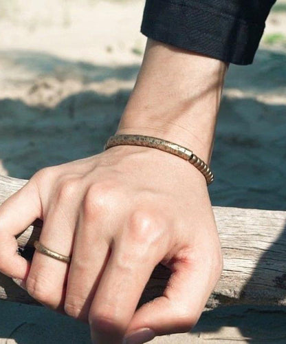 Bead Patchwork Bracelet Gold Copper Retro Men