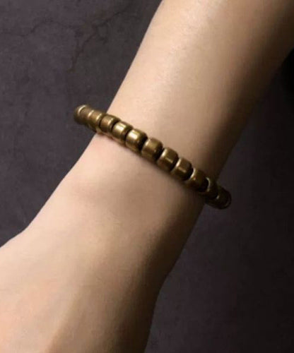 Bead Patchwork Bracelet Gold Copper Retro Men